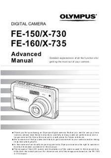 Olympus X 730 manual. Camera Instructions.